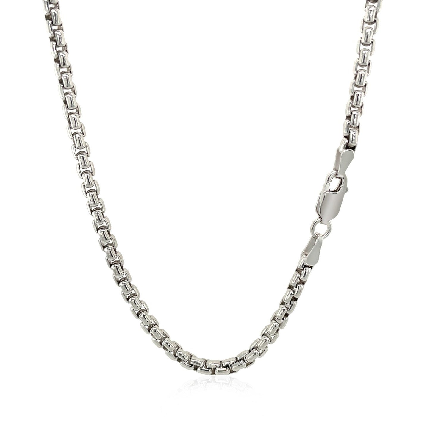 3.0mm Sterling Silver Rhodium Plated Round Box Chain Bids.com