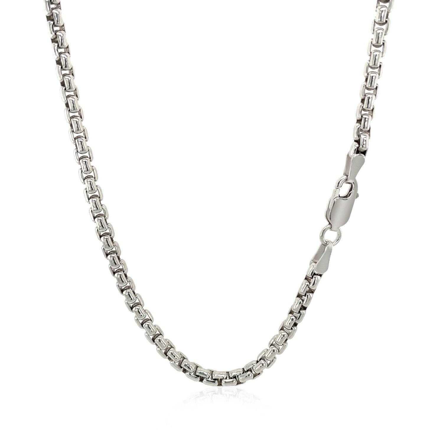 3.0mm Sterling Silver Rhodium Plated Round Box Chain Bids.com