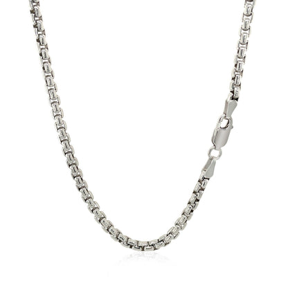 3.0mm Sterling Silver Rhodium Plated Round Box Chain Bids.com