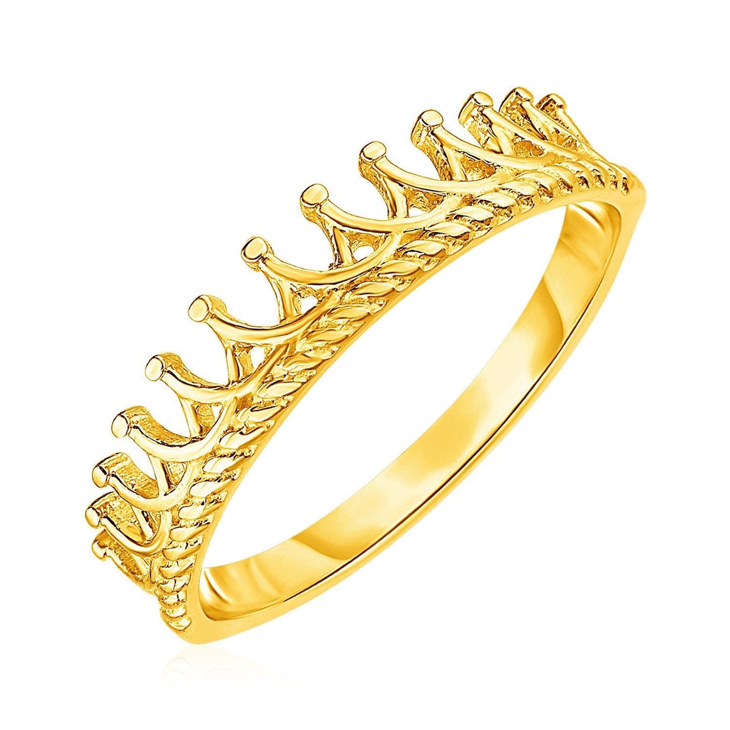 14k Yellow Gold Crown Motif Ring Bids.com