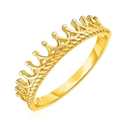 14k Yellow Gold Crown Motif Ring Bids.com