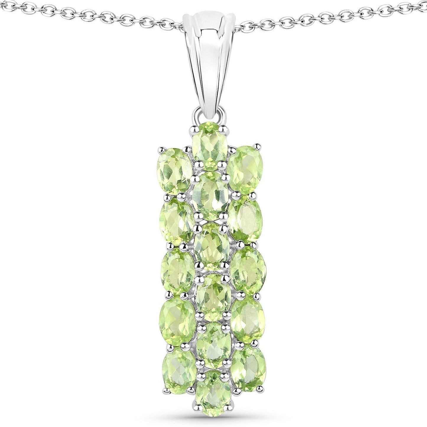 8.84 Carat Genuine Peridot .925 Sterling Silver 3 Piece Jewelry Set (Ring, Earrings, and Pendant w/ Chain) Bids.com