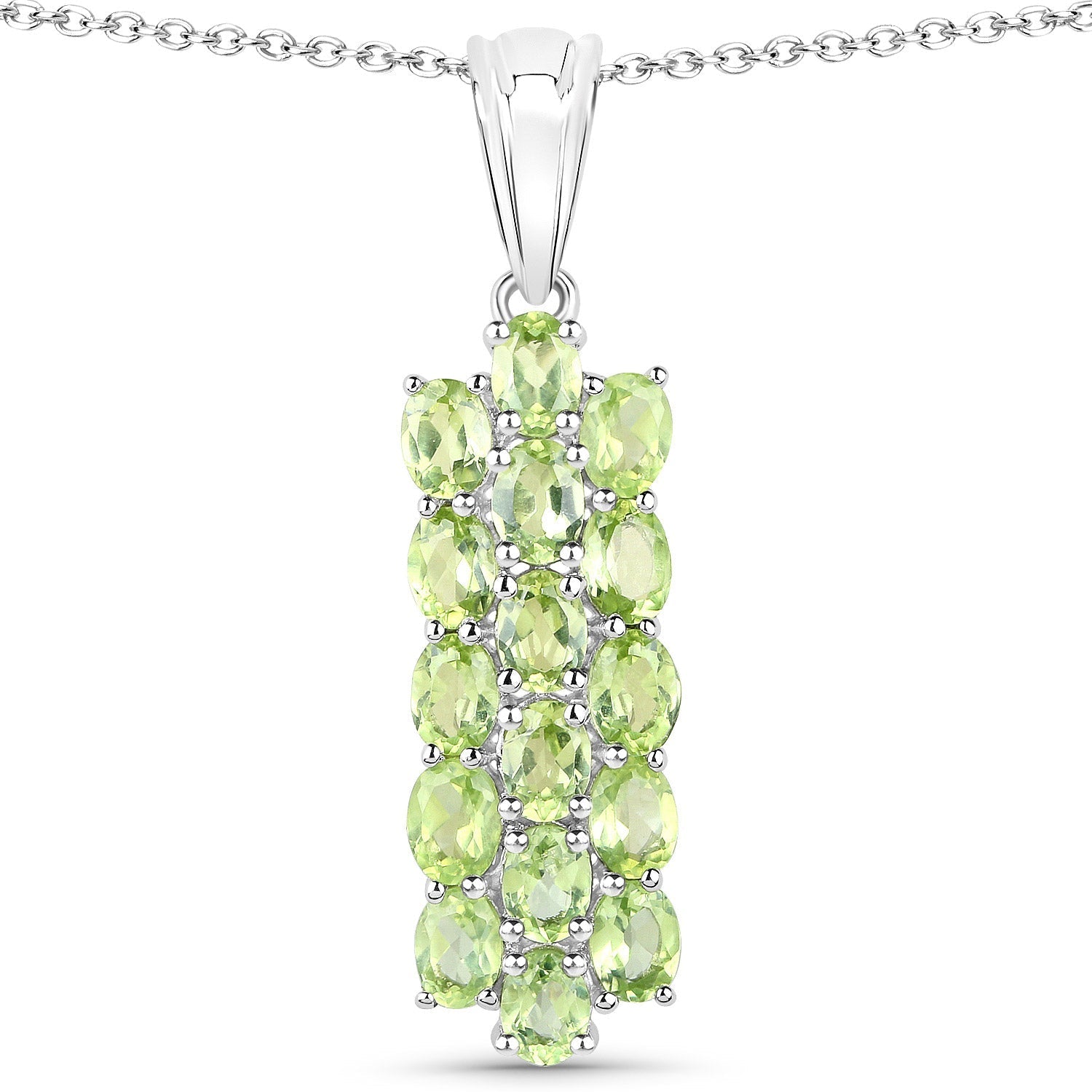 8.84 Carat Genuine Peridot .925 Sterling Silver 3 Piece Jewelry Set (Ring, Earrings, and Pendant w/ Chain) Bids.com