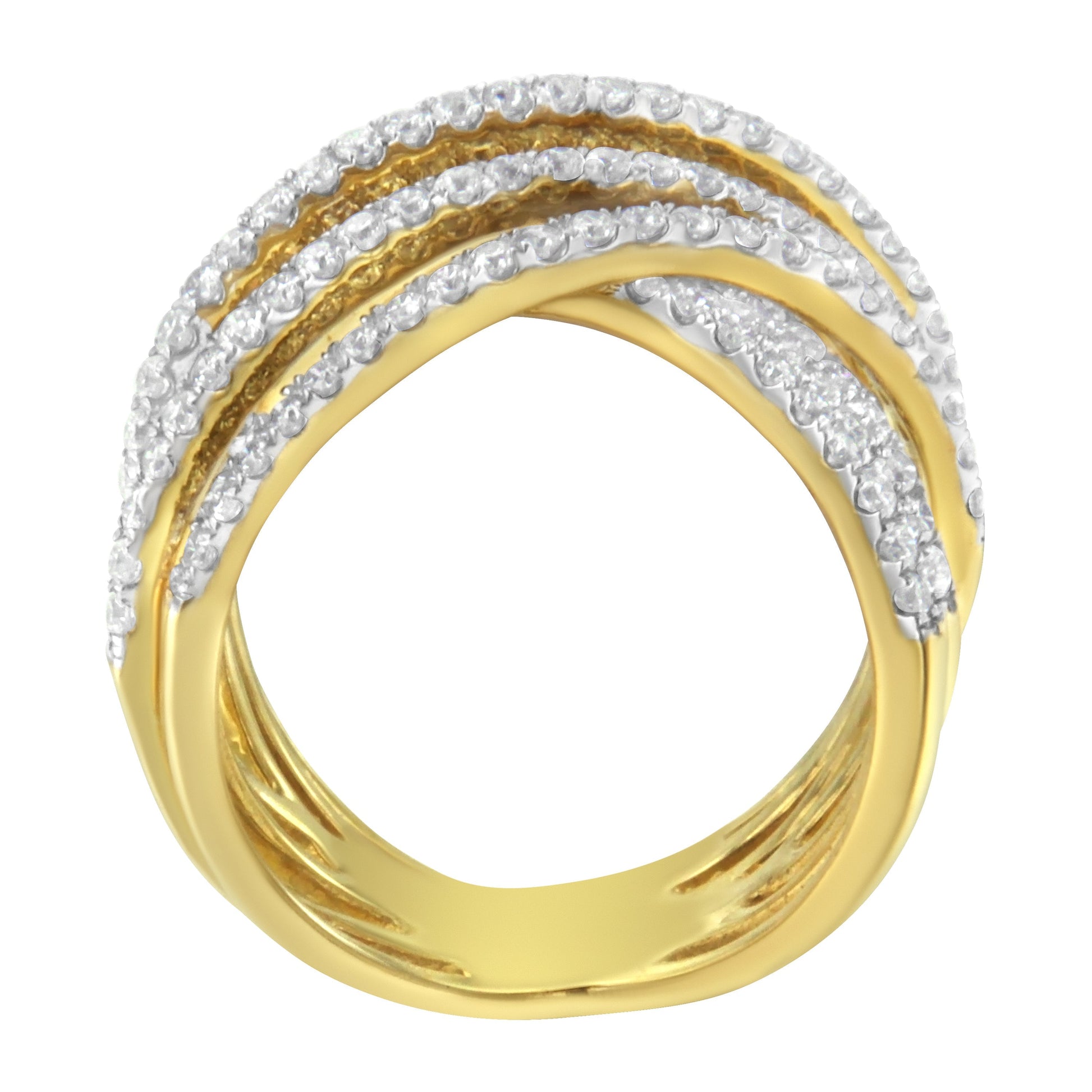 10KT Yellow Gold Diamond Bypass Ring (1 5/8 cttw, H-I Color, SI2-I1 Clarity) Bids.com