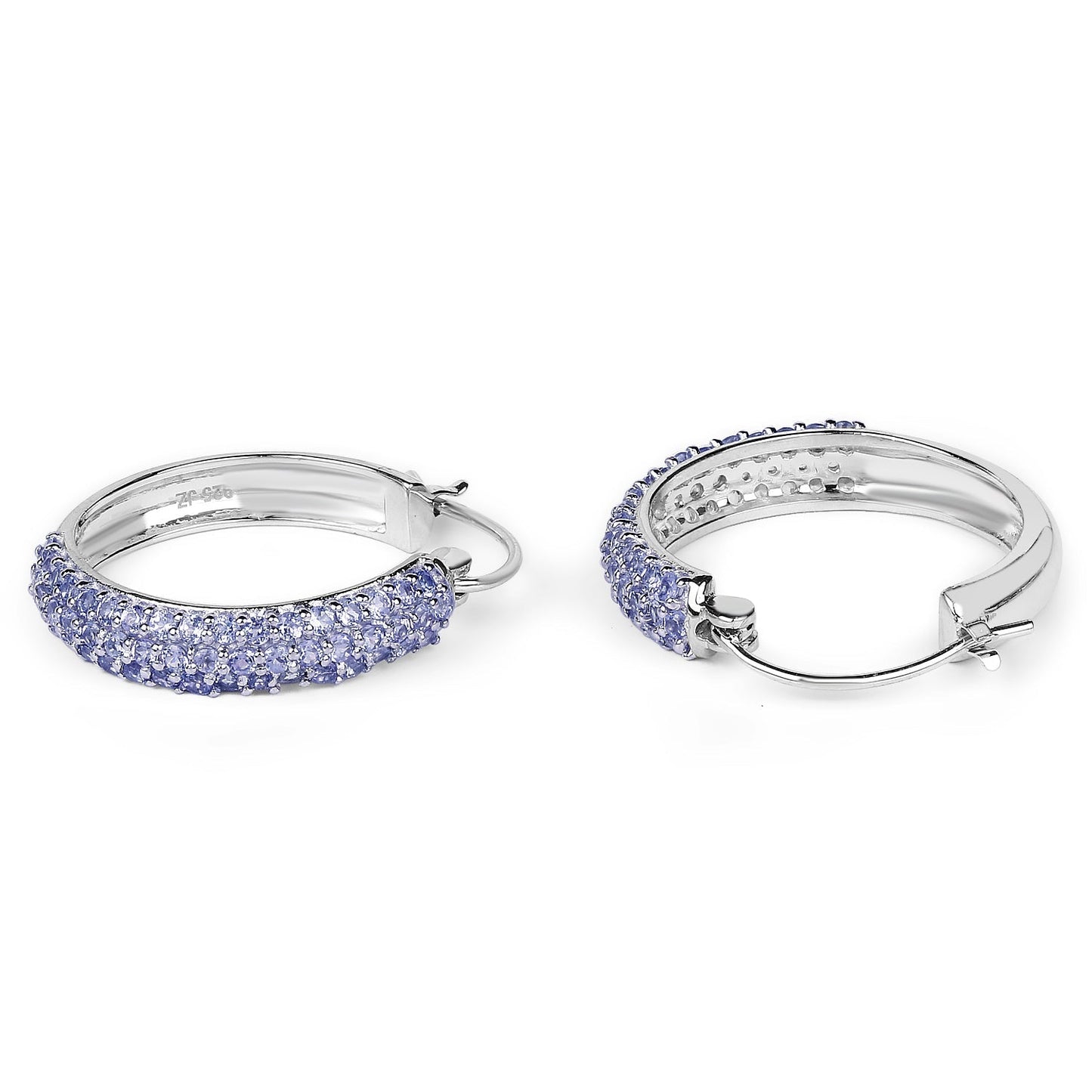 3.06 Carat Genuine Tanzanite .925 Sterling Silver Earrings Bids.com