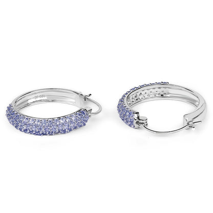 3.06 Carat Genuine Tanzanite .925 Sterling Silver Earrings Bids.com