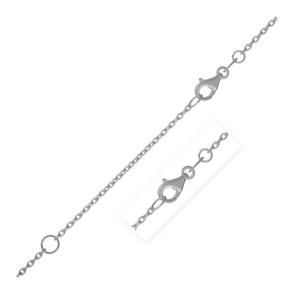 Extendable Cable Chain in 14k White Gold (1.2mm) Bids.com