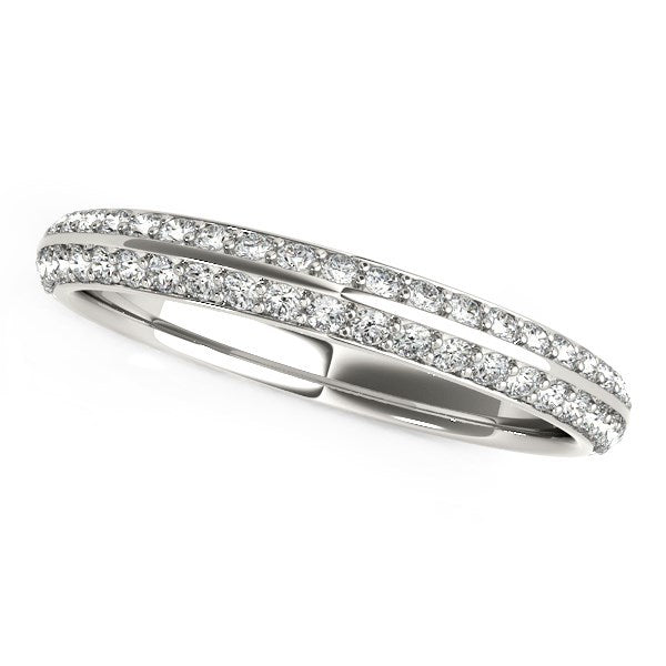 14k White Gold Two-Row Pave Set Diamond Wedding Band (1/4 cttw) Bids.com