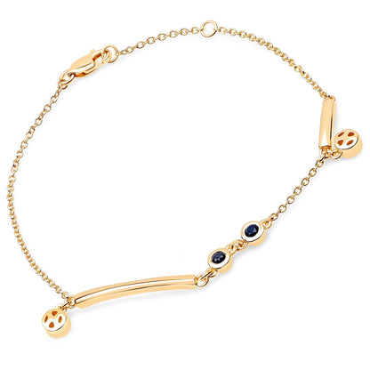 18K Yellow Gold Plated 0.24 Carat Genuine Blue Sapphire .925 Sterling Silver Bracelet Bids.com