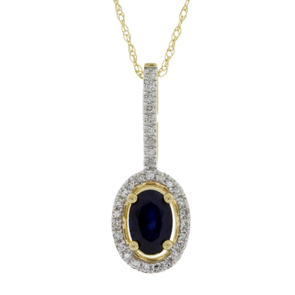 Sapphire Diamond Fashion Pendants 14KT Yellow Gold Bids.com