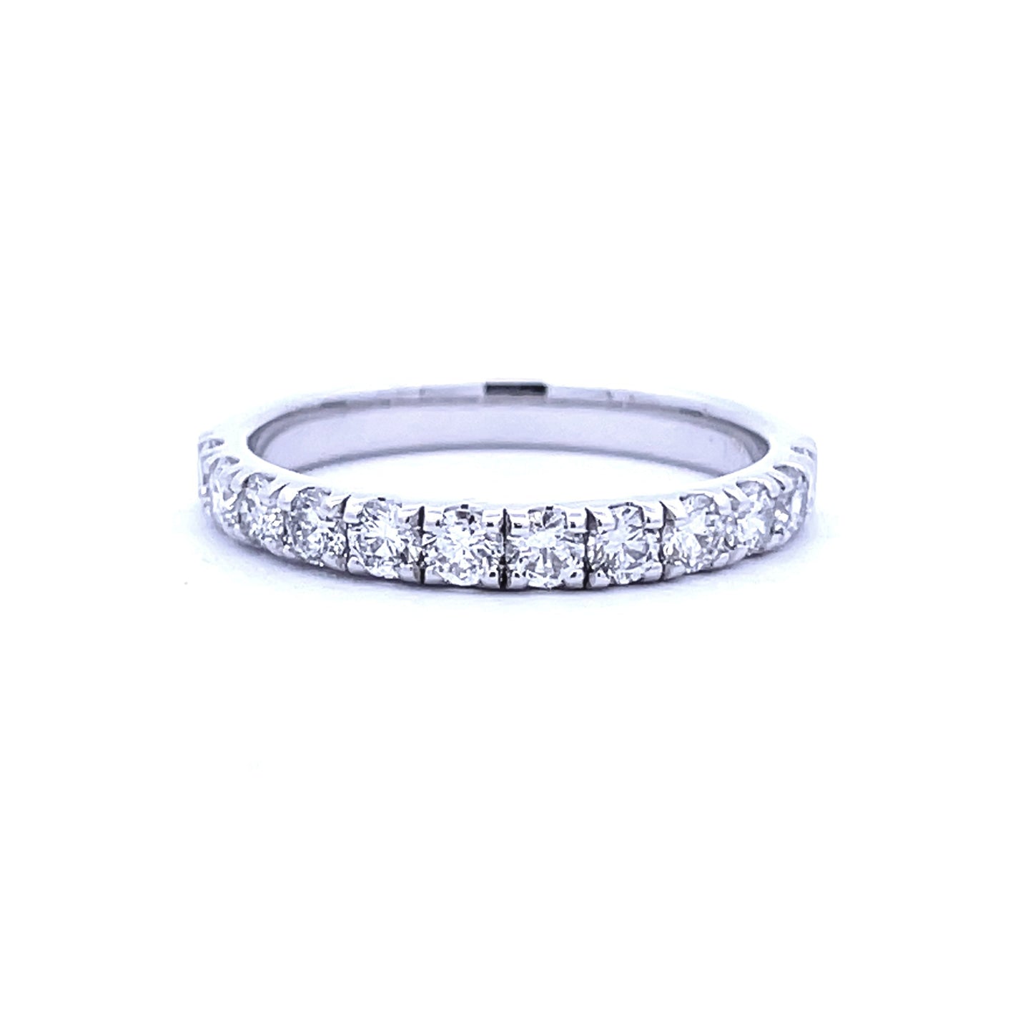 Natural .75ct Diamond Wedding Band Ring 14KT White Gold Bids.com