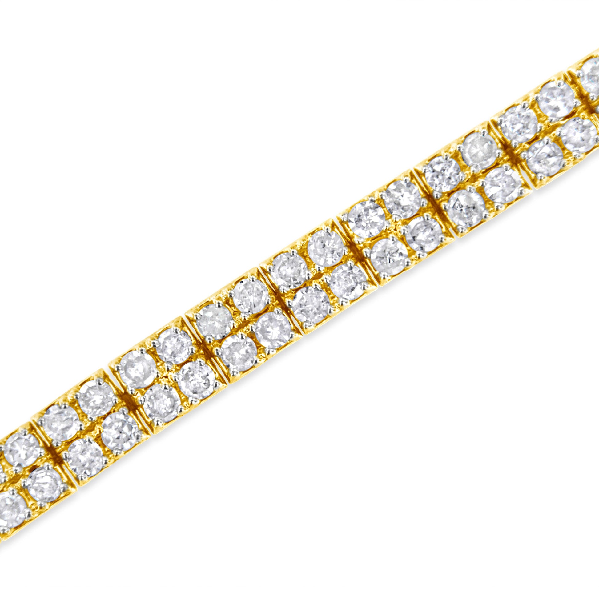 14K Yellow Gold Plated .925 Sterling Silver 3.0 Cttw Diamond Link Bracelet (K-L Color, I2-I3 Clarity) - 7.25" Bids.com