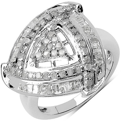 1.23 Carat Genuine White Diamond .925 Sterling Silver Ring Bids.com
