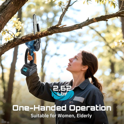 6-inch Cordless Mini Chainsaw – Handheld Electric, Lightweight, Battery-Powered DailySale