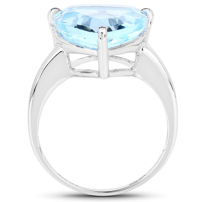 9.00 Carat Genuine Blue Topaz .925 Sterling Silver Ring Bids.com