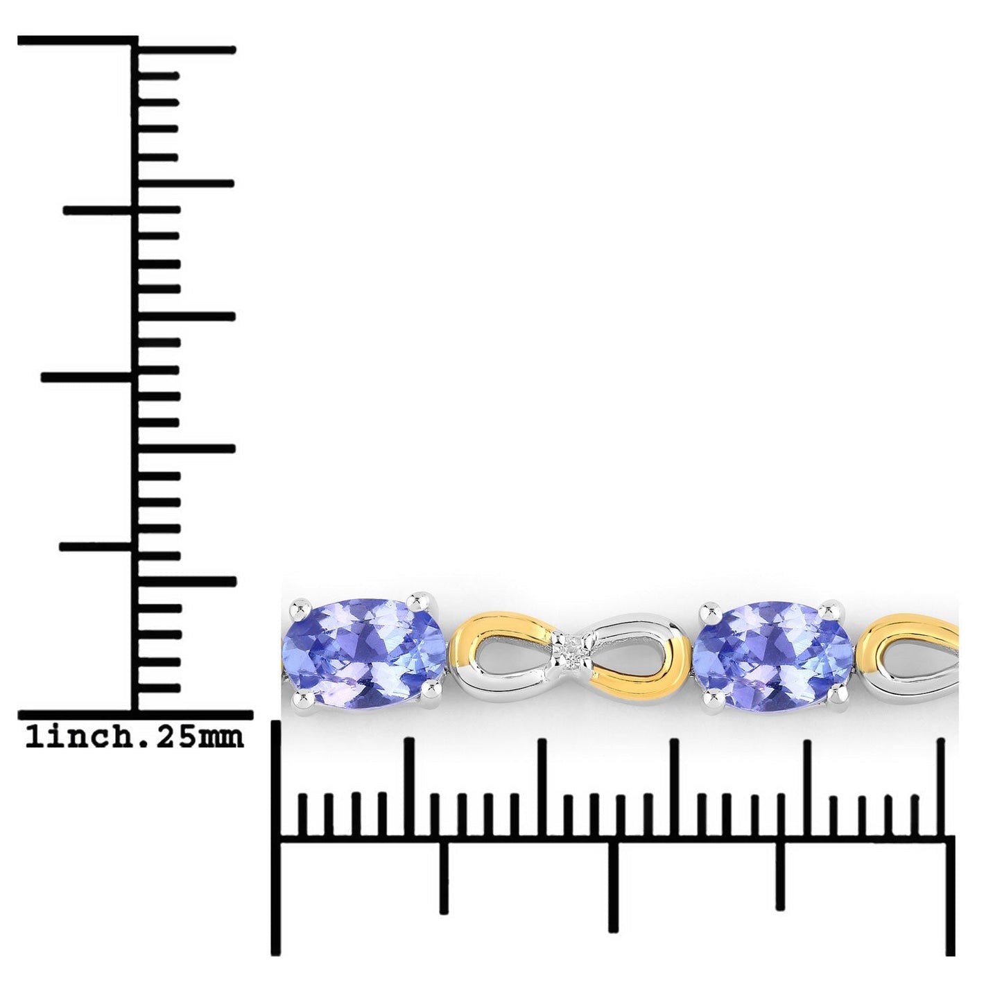 1.81 Carat Genuine Tanzanite and White Topaz .925 Sterling Silver Bracelet Bids.com
