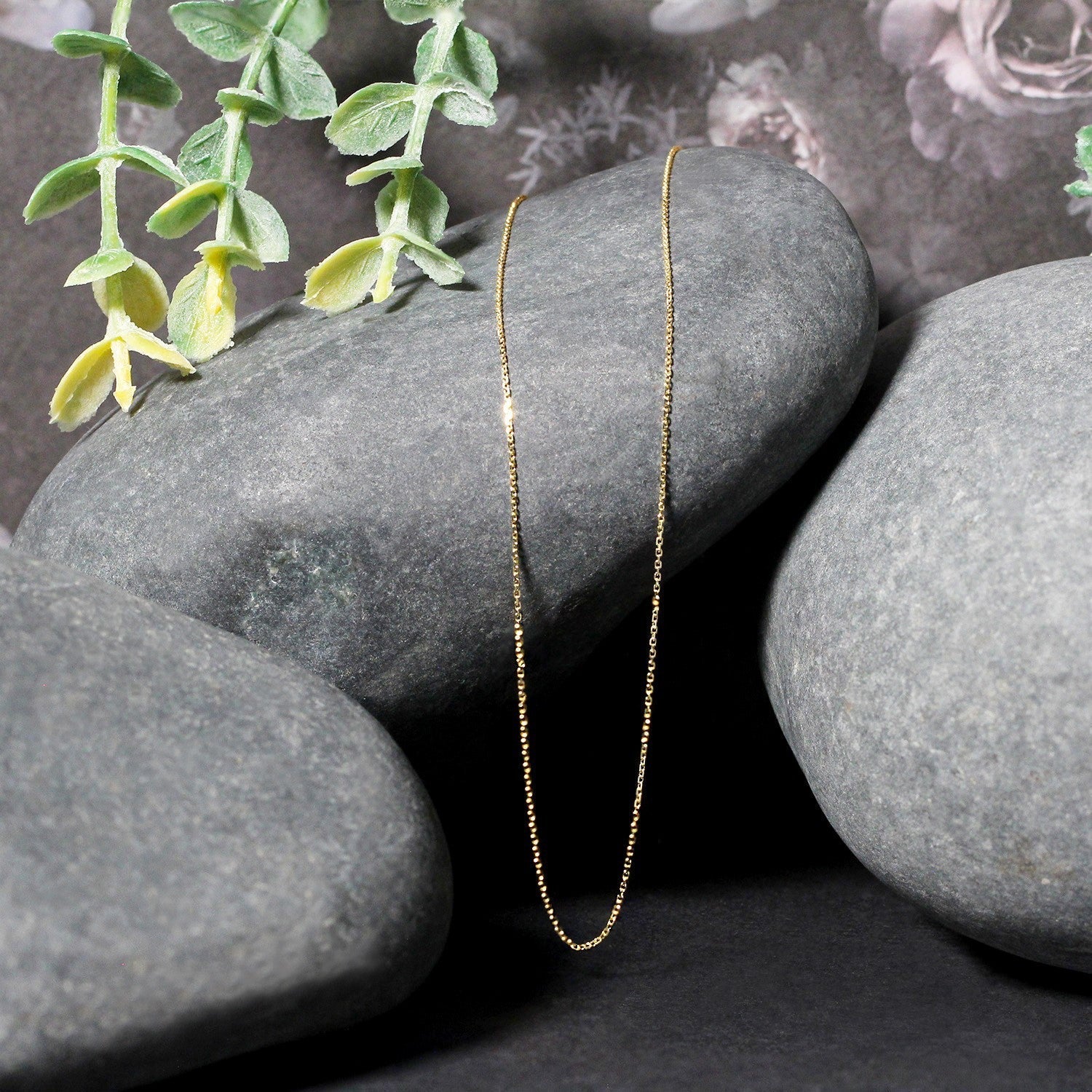 14k Yellow Gold Diamond Cut Cable Link Chain 0.7mm Bids.com