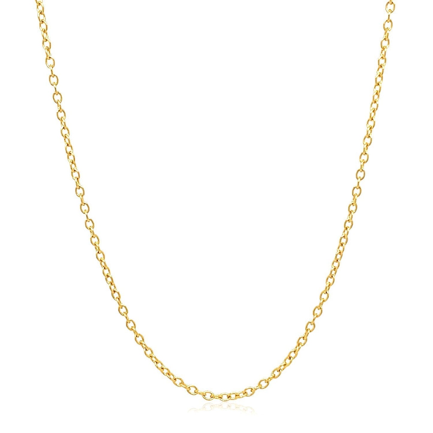 18k Yellow Gold Round Cable Link Chain 1.5mm Bids.com