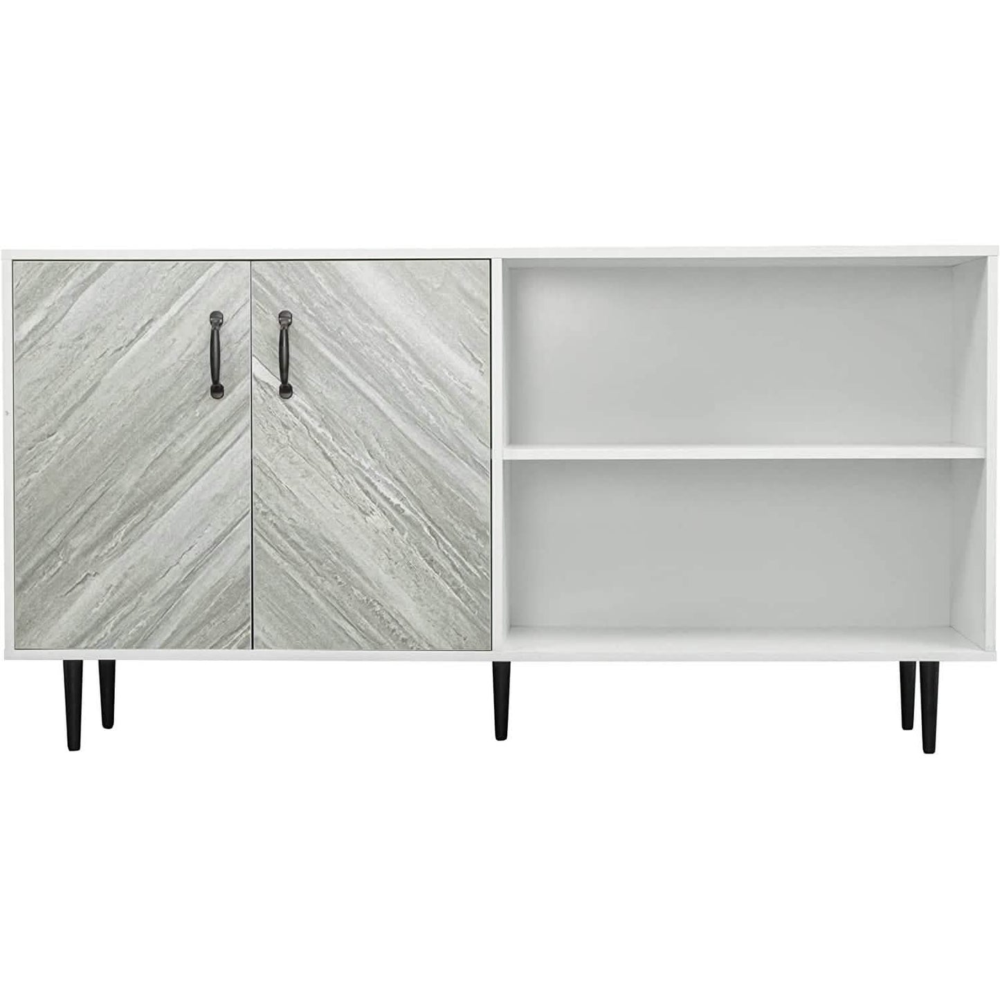 Cabinet with 2-Doors and 3-Open Shelves DailySale