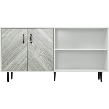 Cabinet with 2-Doors and 3-Open Shelves DailySale