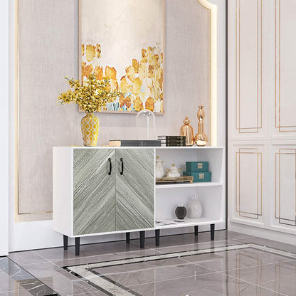 Cabinet with 2-Doors and 3-Open Shelves DailySale