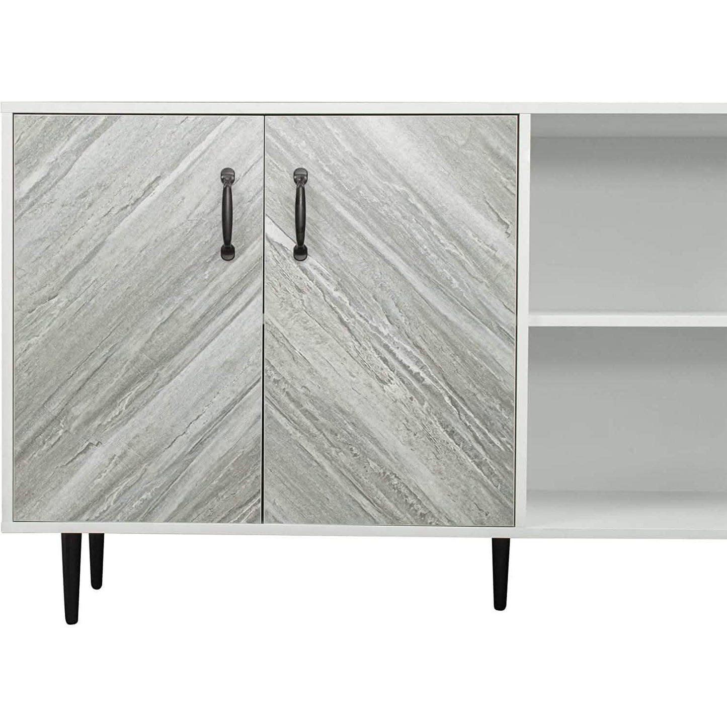 Cabinet with 2-Doors and 3-Open Shelves DailySale
