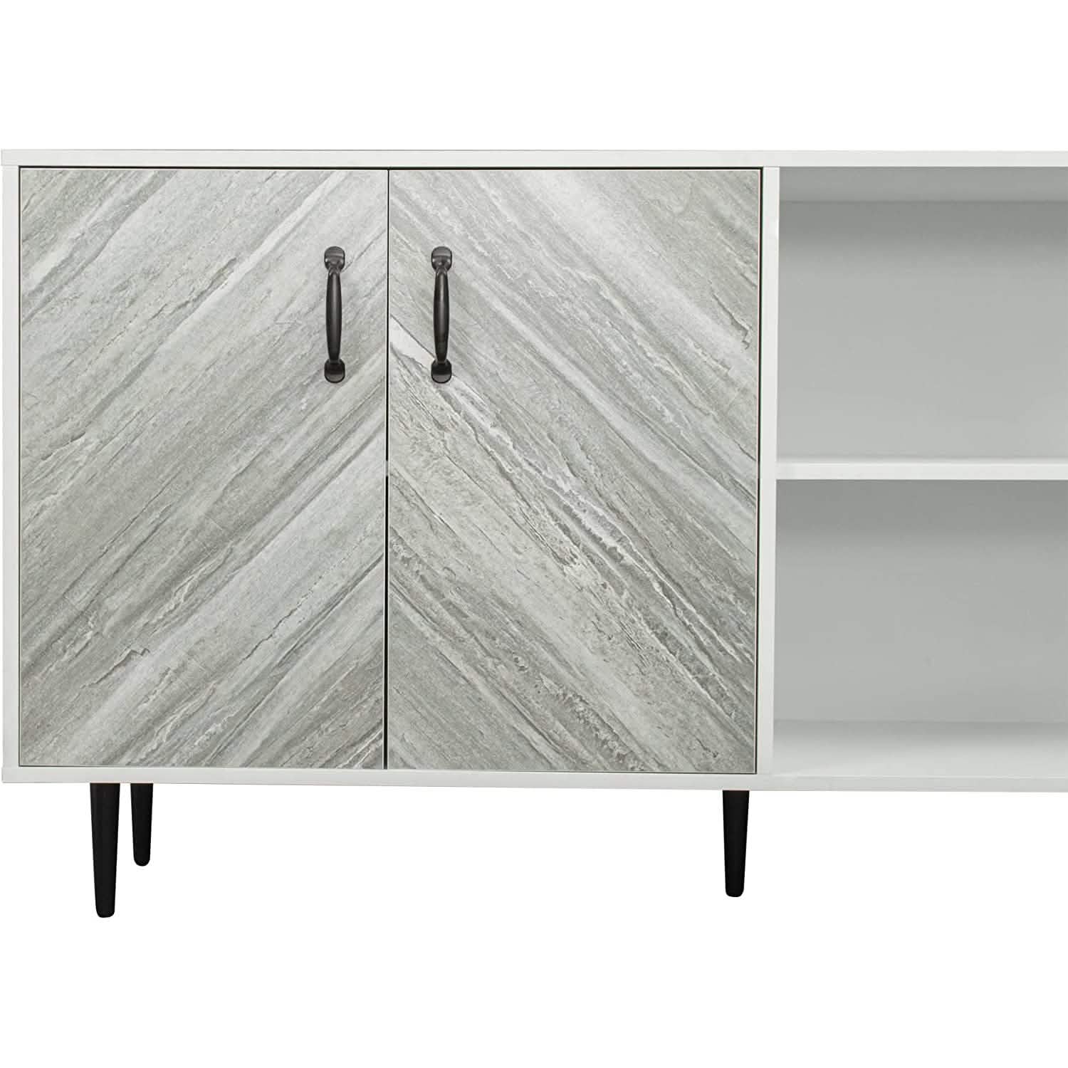 Cabinet with 2-Doors and 3-Open Shelves DailySale