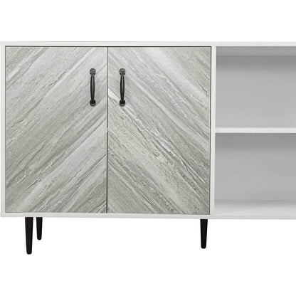 Cabinet with 2-Doors and 3-Open Shelves DailySale