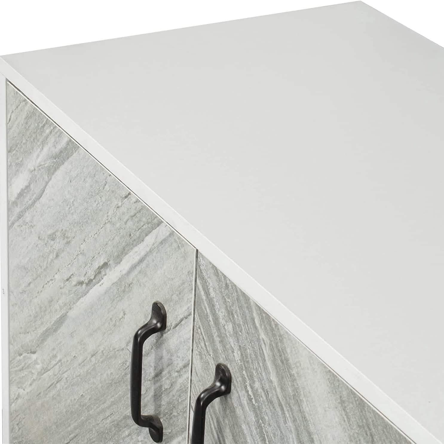 Cabinet with 2-Doors and 3-Open Shelves DailySale