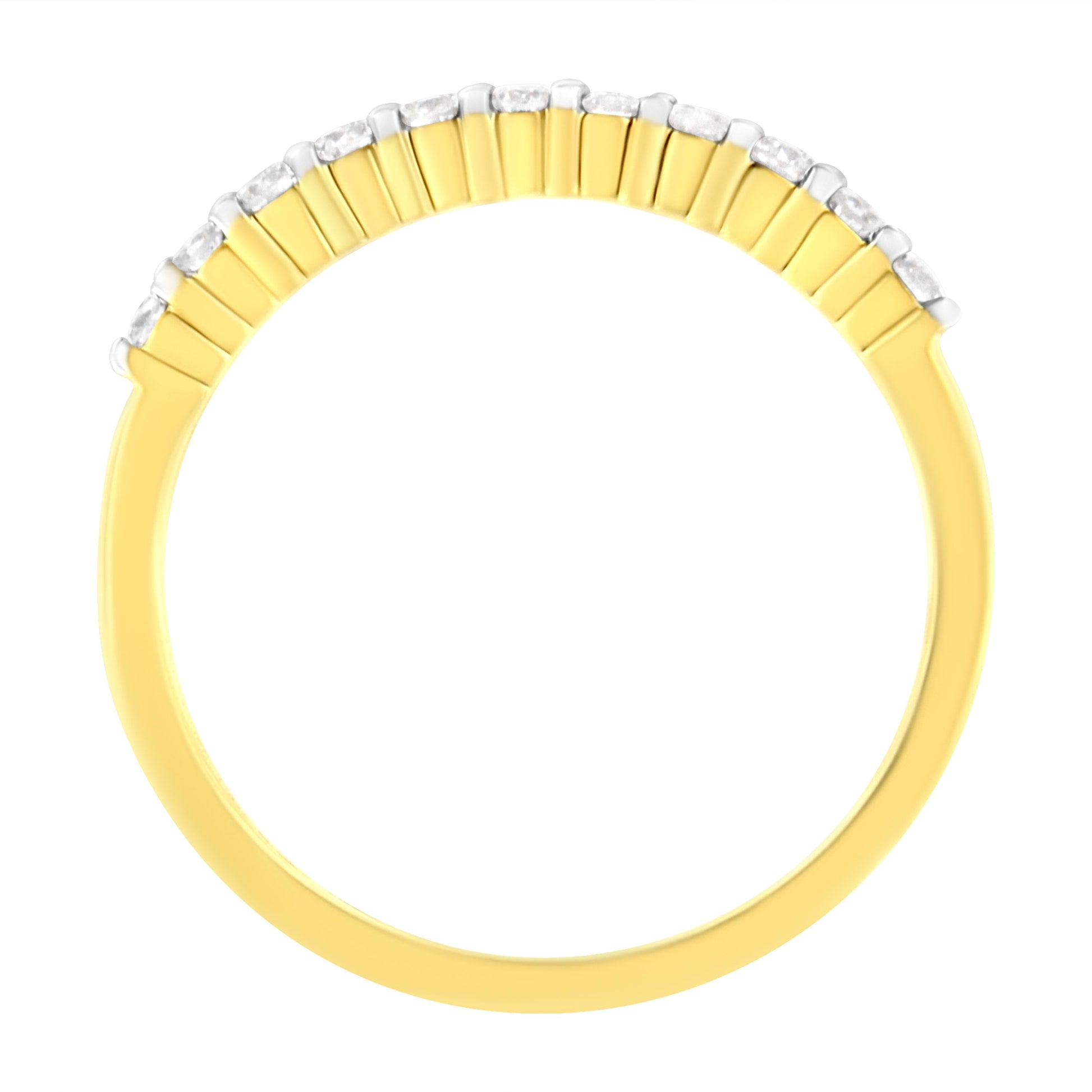 IGI Certified 1/4 Cttw Diamond 10K Yellow Gold Prong Set Fluted Band Style Ring (I-J Color, I2-I3 Clarity) - Size 7 Bids.com