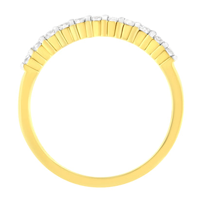 IGI Certified 1/4 Cttw Diamond 10K Yellow Gold Prong Set Fluted Band Style Ring (I-J Color, I2-I3 Clarity) - Size 7 Bids.com