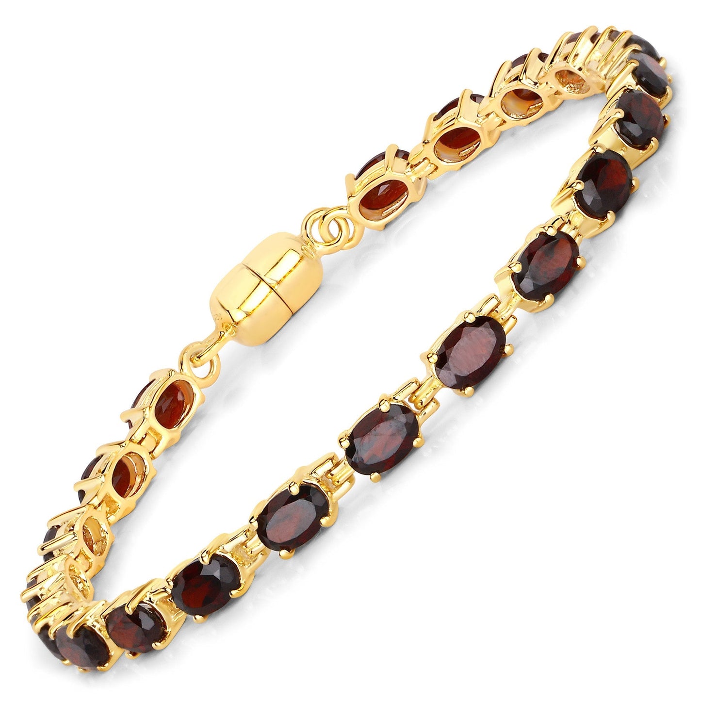 10.20 Carat Genuine Garnet .925 Sterling Silver Bracelet Bids.com