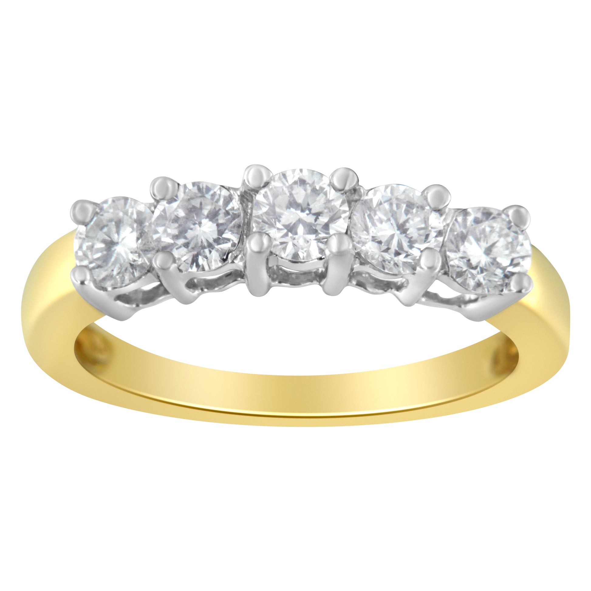 14KT Two Toned Gold 5 Stone Diamond Ring (1 cttw, H-I Color, SI1-SI2 Clarity) Bids.com