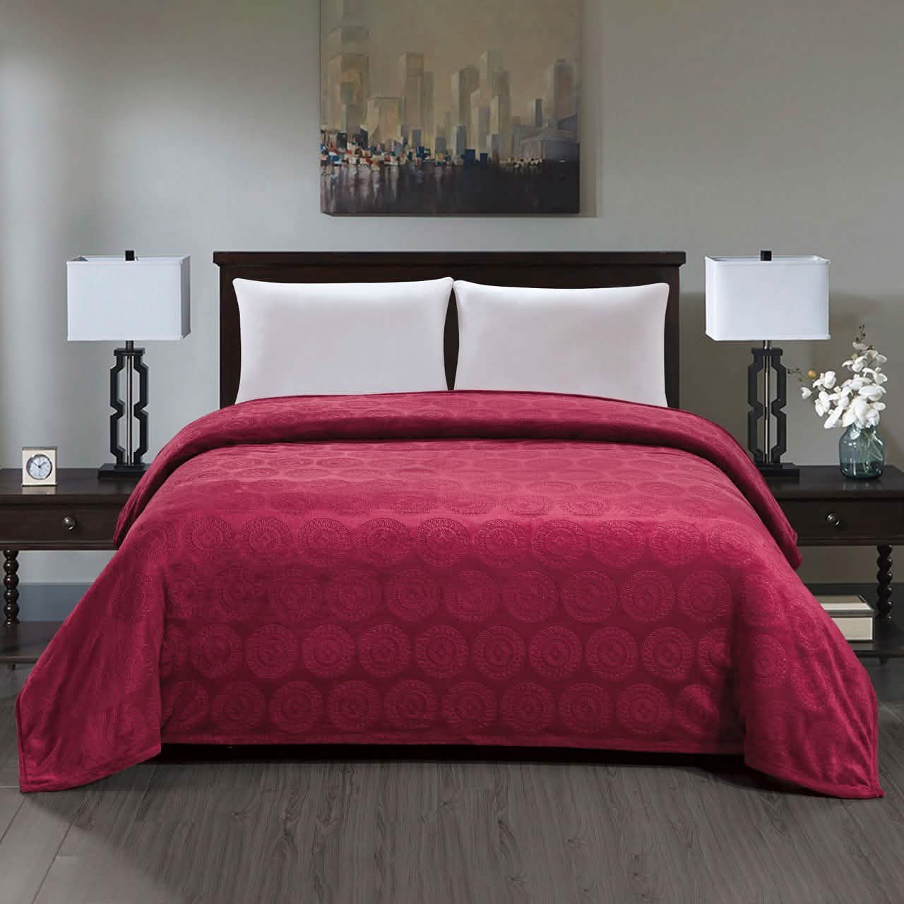 Caesar French Collection Flannel Fleece Blanket DailySale