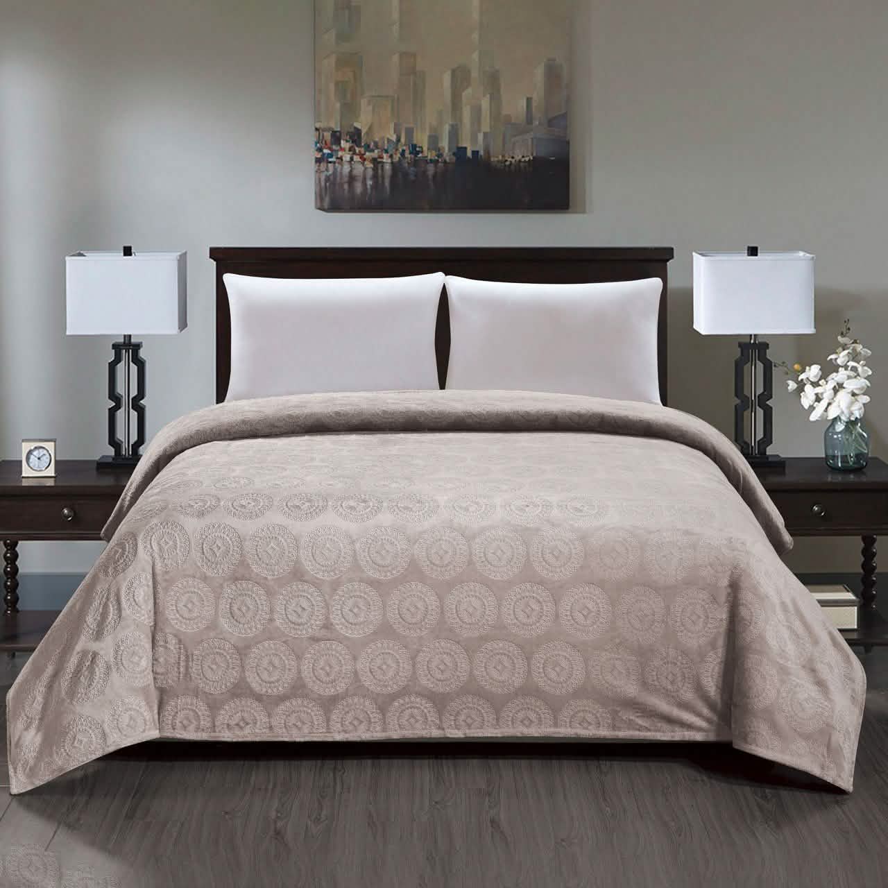 Caesar French Collection Flannel Fleece Blanket DailySale