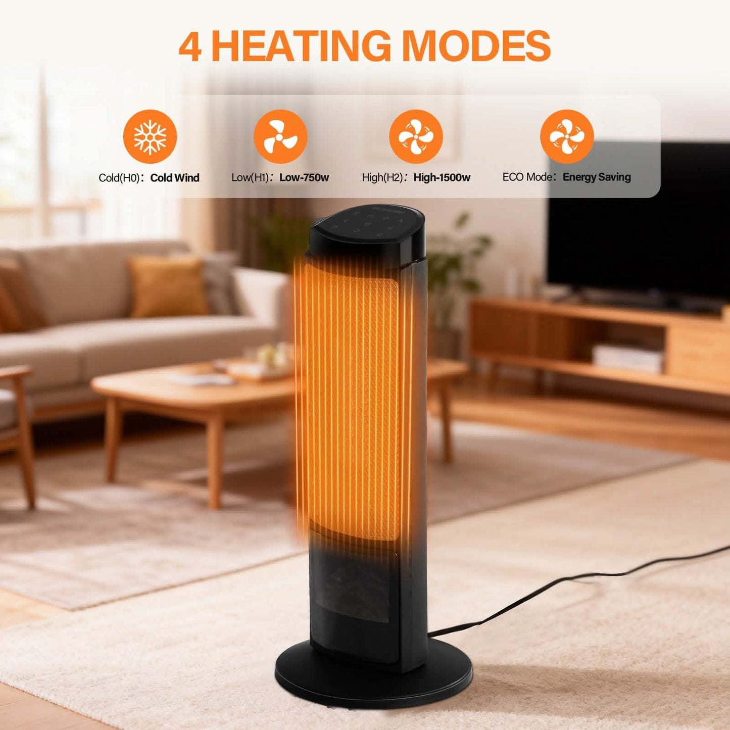 Portable Electric Space Heater with Remote & Thermostat DailySale