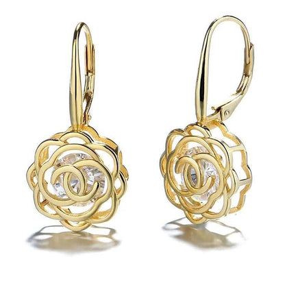 Caged Swarovski Crystal Rose Lever Back Earrings DailySale