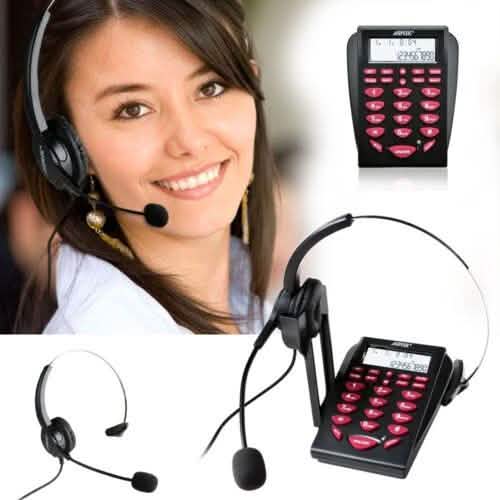 Call Center Dialpad Corded Headset Office Telephone with Corded Headset DailySale