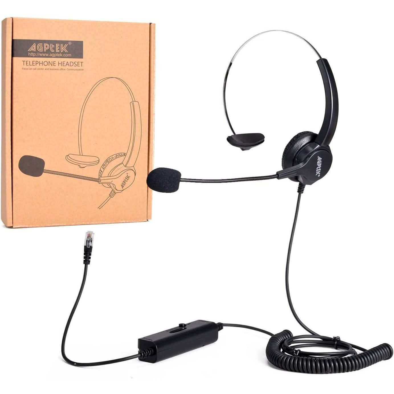 Call Center Hands-Free Noise Cancelling Corded Monaural Headset DailySale