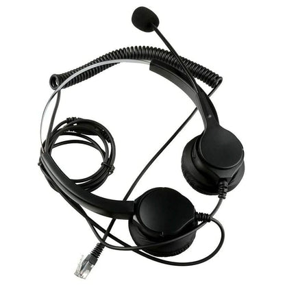 Call Center Noise Cancelling Corded Binaural Hands-free Headset with Microphone DailySale