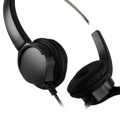Call Center Noise Cancelling Corded Binaural Hands-free Headset with Microphone DailySale
