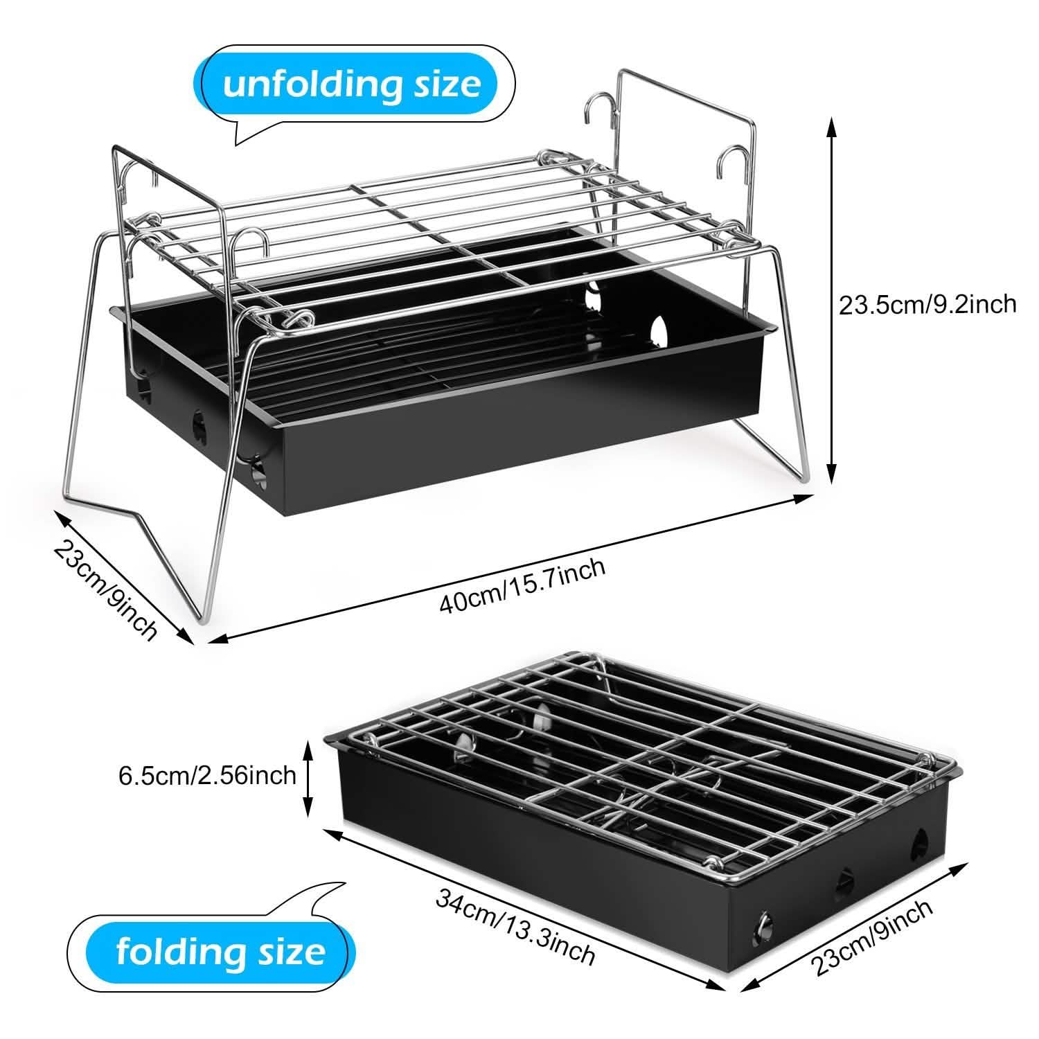 Camping Grill Barbecue Tool Folding & Lightweight Steel Mesh Portable DailySale