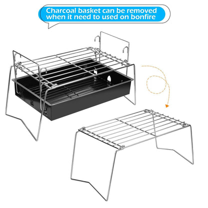 Camping Grill Barbecue Tool Folding & Lightweight Steel Mesh Portable DailySale