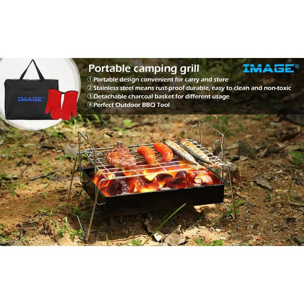 Camping Grill Barbecue Tool Folding & Lightweight Steel Mesh Portable DailySale