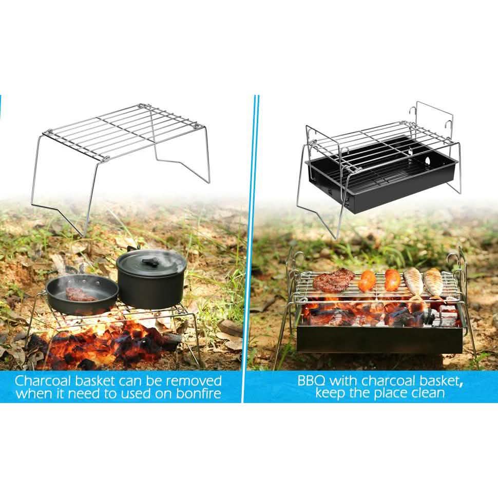 Camping Grill Barbecue Tool Folding & Lightweight Steel Mesh Portable DailySale