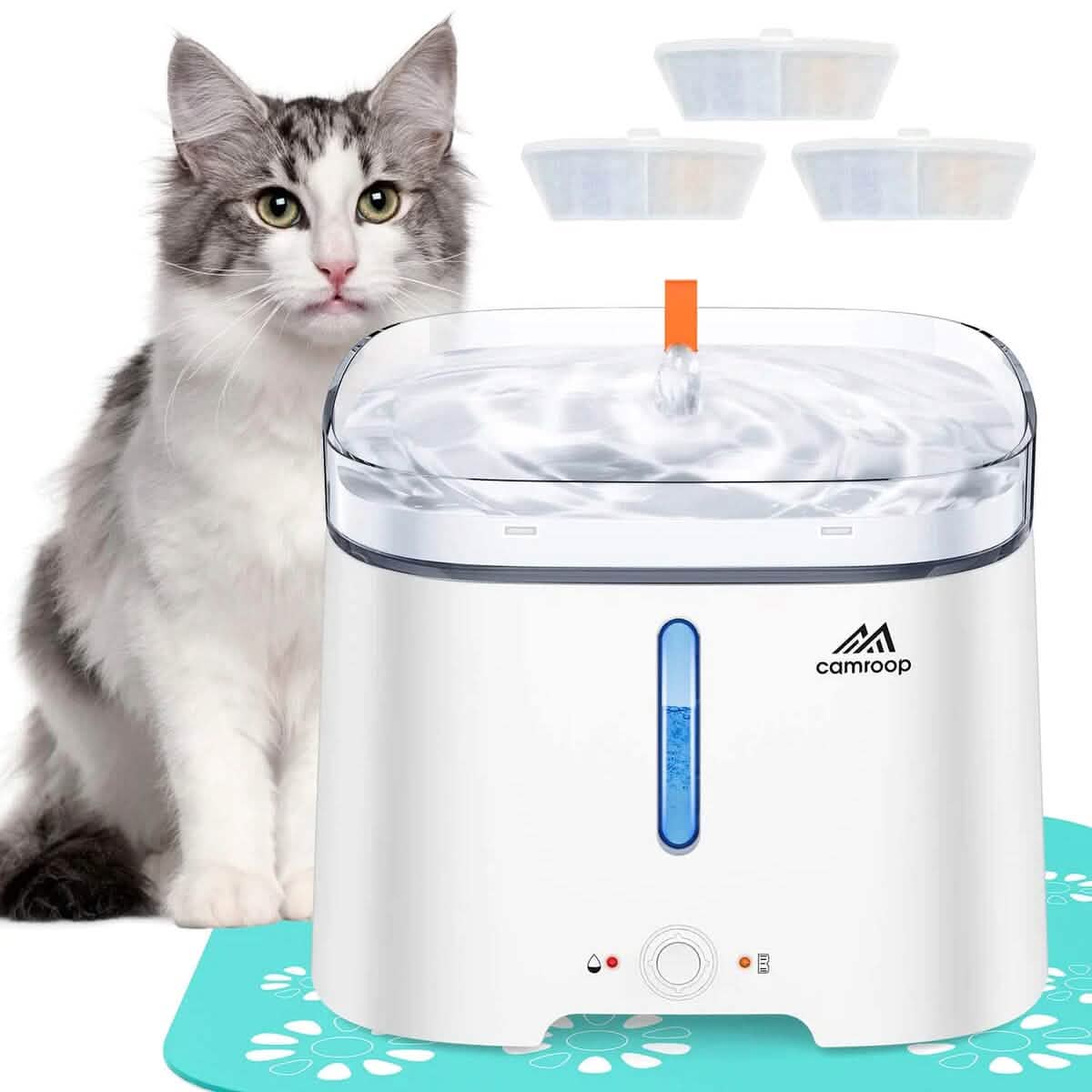 CAMROOP Automatic Pet Water Dispenser with Indicator and Silicone Mat DailySale