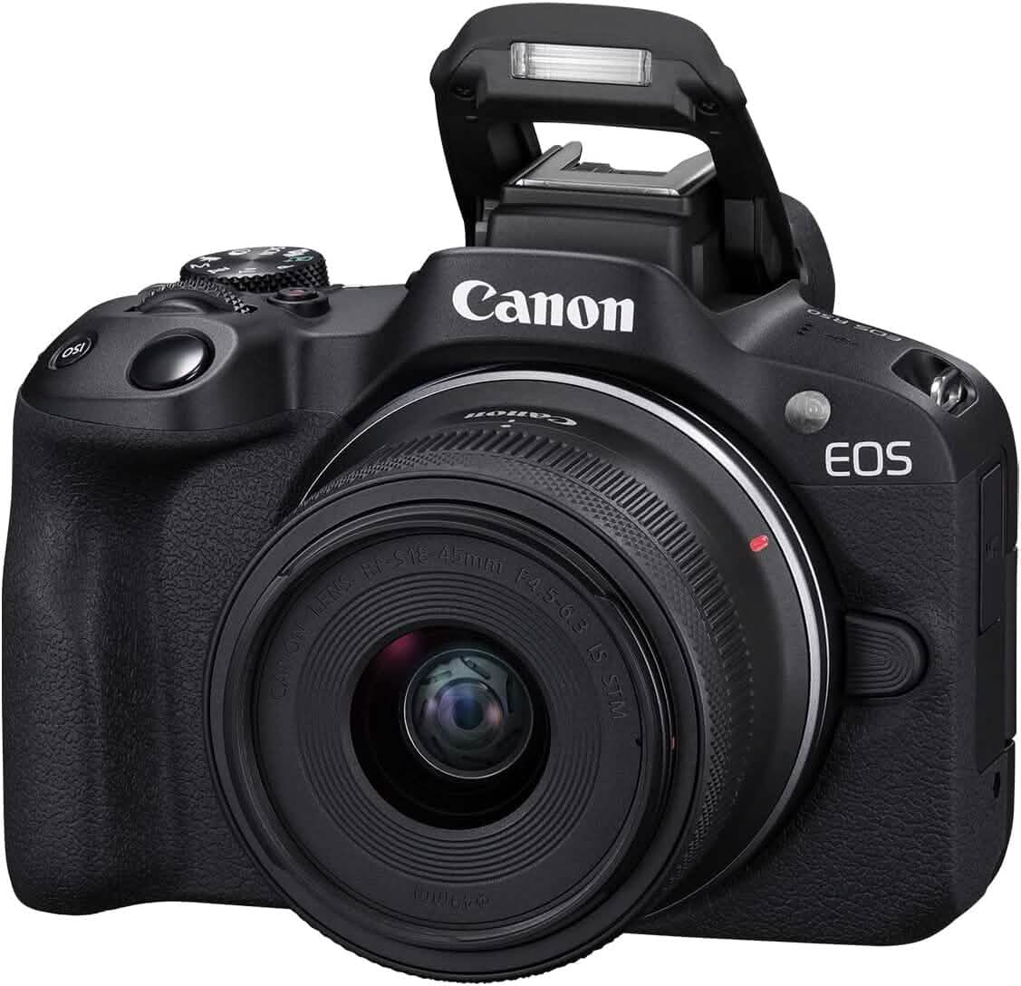 Canon EOS R50 4K Mirrorless Camera with RF-S 18-45mm f/4.5-6.3 IS STM Lens (Open-Box) DailySale