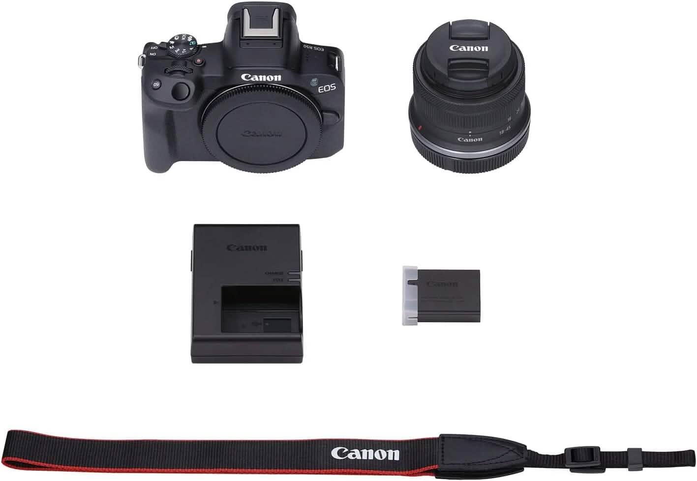 Canon EOS R50 4K Mirrorless Camera with RF-S 18-45mm f/4.5-6.3 IS STM Lens (Open-Box) DailySale