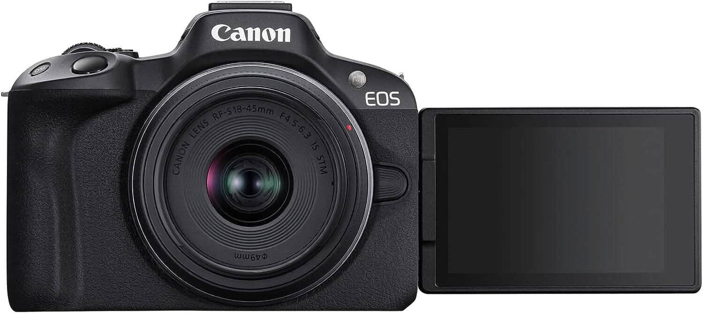 Canon EOS R50 4K Mirrorless Camera with RF-S 18-45mm f/4.5-6.3 IS STM Lens (Open-Box) DailySale