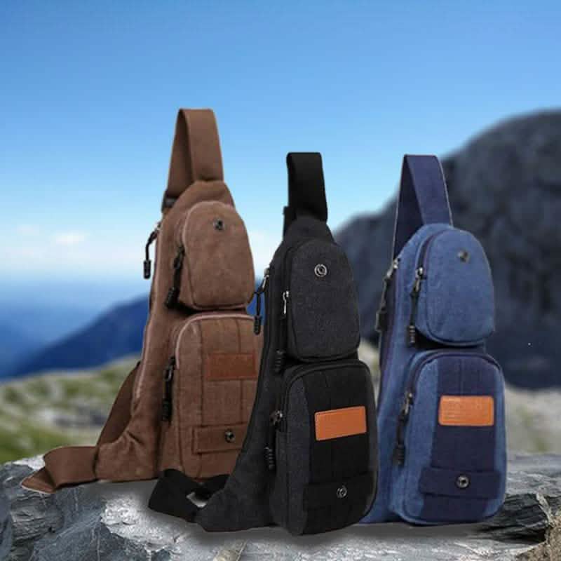 Canvas Shoulder Bag with Multiple Compartments DailySale